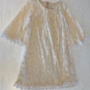 Elegant Cream Lace Kids Dress